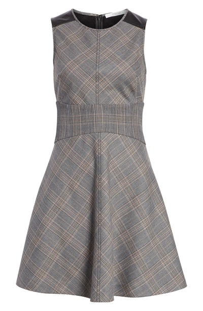 Shop Derek Lam 10 Crosby Plaid Fit & Flare Dress In Grey