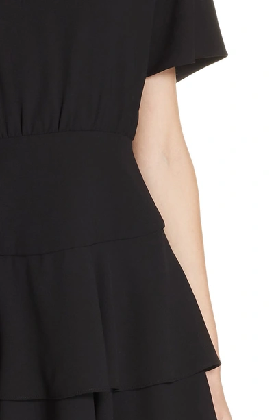 Shop Alice And Olivia Palmira Tiered Fit & Flare Minidress In Black