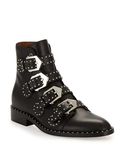 Shop Givenchy Elegant Studded Leather Ankle Boots In Black