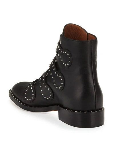 Shop Givenchy Elegant Studded Leather Ankle Boots In Black