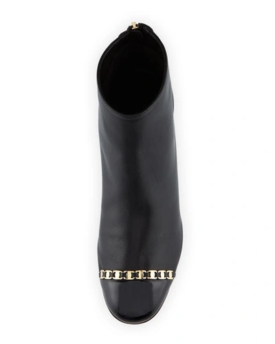 Shop Ferragamo Atri Cap-toe Booties With Mini Buckles In Black