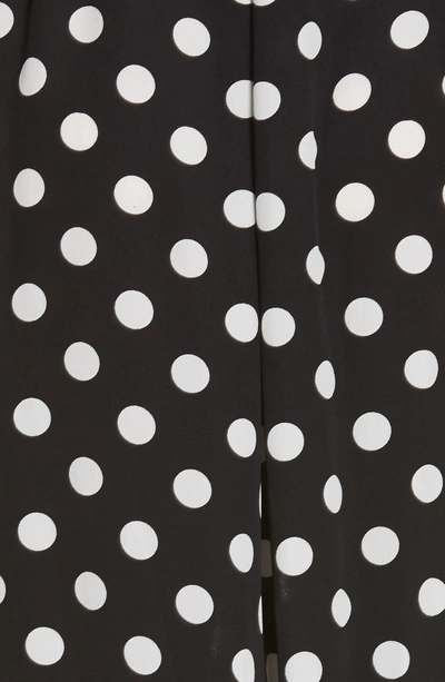 Shop L Agence Cameron Polka Dot Silk Maxi Shirtdress In Black/ Ivory