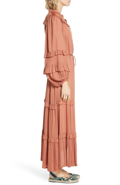 Shop Apiece Apart Gracia Flamenca Maxi Dress In Terra Cotta