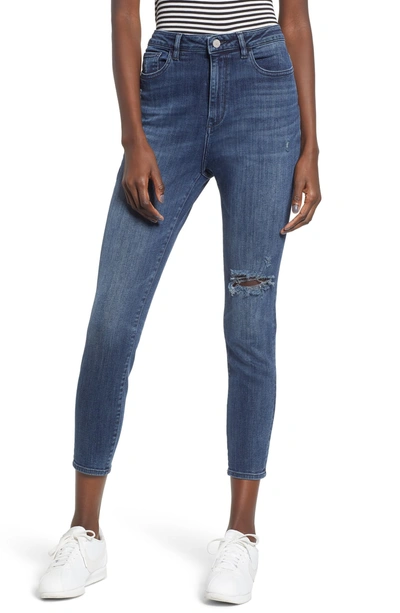 Shop Dl 1961 Chrissy Trimtone High Waist Ankle Skinny Jeans In Saxton