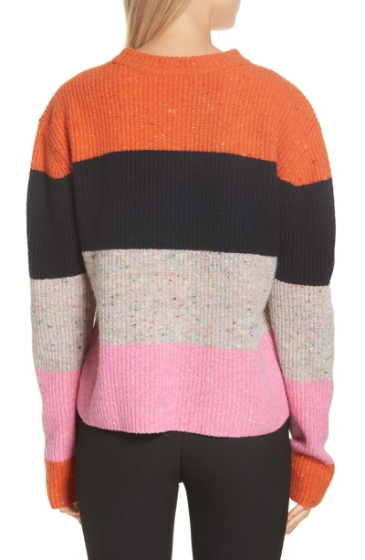 Shop A.l.c Georgina Stripe Sweater In Tangerine/ Multicolor/ Taffy
