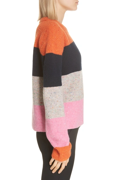 Shop A.l.c Georgina Stripe Sweater In Tangerine/ Multicolor/ Taffy