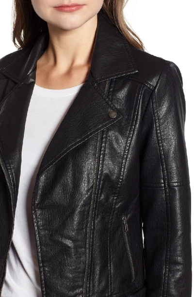 Shop Cupcakes And Cashmere Faux Leather Moto Jacket In Black