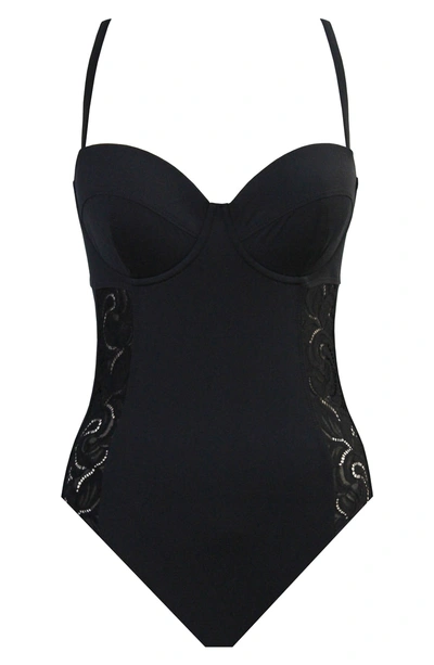 Shop Amoressa Underwire One-piece Swimsuit In Black