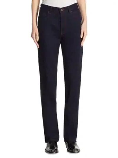 Shop Calvin Klein 205w39nyc High-rise Straight Cotton Jeans In Indigo