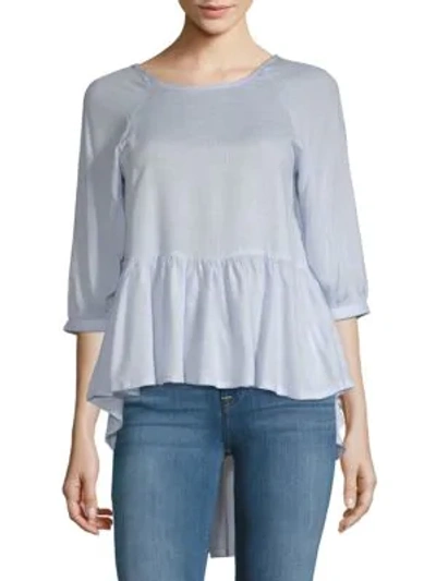 Shop French Connection Hi-lo Peplum Top In Blue