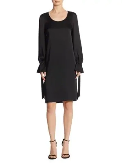 Shop Elizabeth And James Easy-fit Salome Cuff-tie Dress In Black