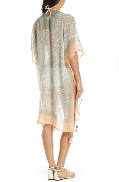 Shop Surf Gypsy Sorbet Vintage Baroque Cover-up In Mint/ Peach