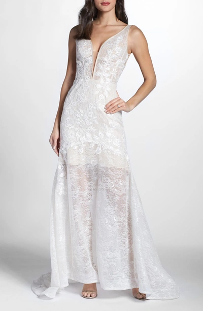 Shop Bronx And Banco Estelle Plunging Lace Gown In White
