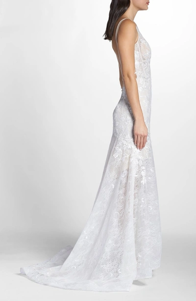 Shop Bronx And Banco Estelle Plunging Lace Gown In White