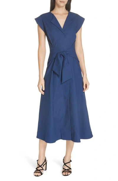 Shop Sea Lennox Belted Midi Dress In Blue