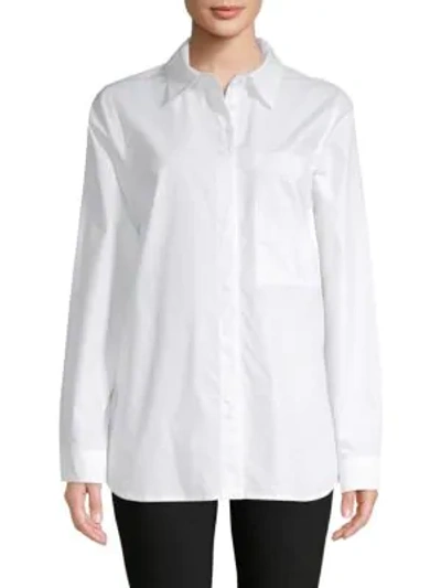 Shop Proenza Schouler Long-sleeve Cotton Button-down Shirt In White