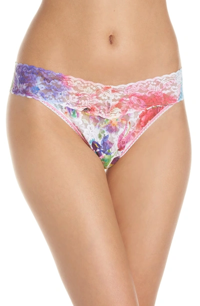 Shop Hanky Panky Impressionista Original Rise Thong In White/ Multi