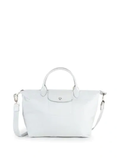 Shop Longchamp Medium Le Pliage Neo Top Handle Bag In Silver