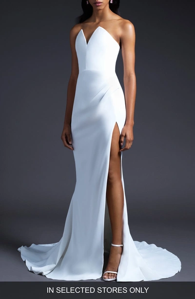 Shop Cushnie Et Ochs V-neck Slit Wedding Dress In White