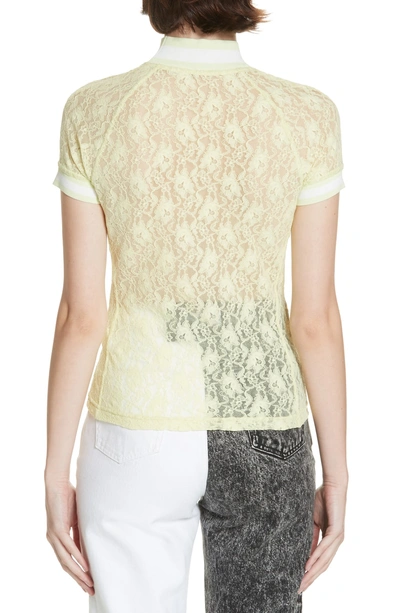 Shop Alexander Wang T Rib Trim Lace Top In Lime