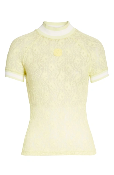 Shop Alexander Wang T Rib Trim Lace Top In Lime