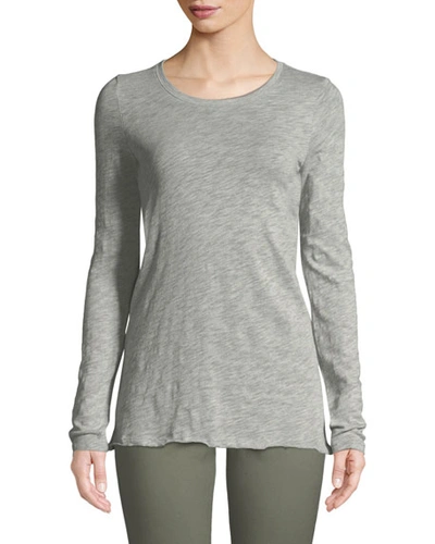 Shop Atm Anthony Thomas Melillo Long-sleeve Destroyed Wash Tee In Gray