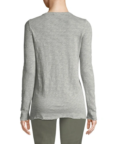 Shop Atm Anthony Thomas Melillo Long-sleeve Destroyed Wash Tee In Gray