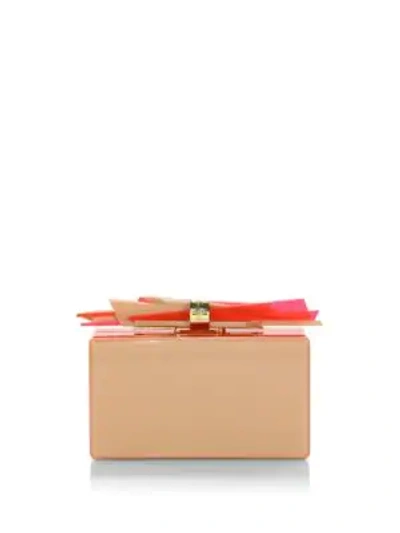 Shop Edie Parker Wolf Ribbon Clutch In Sand