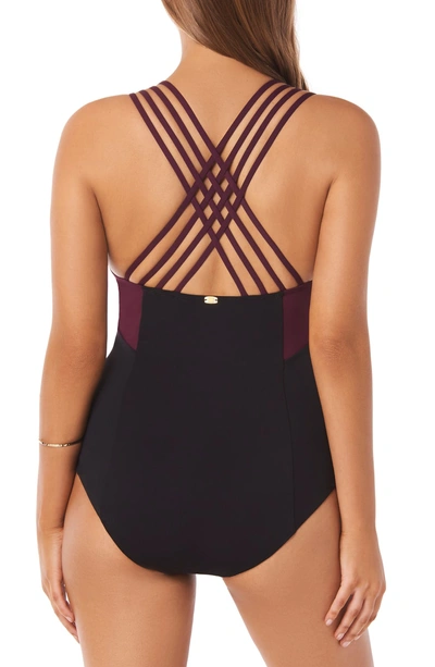 Shop Amoressa Phantom Horizon One-piece Swimsuit In Zinfandel Red