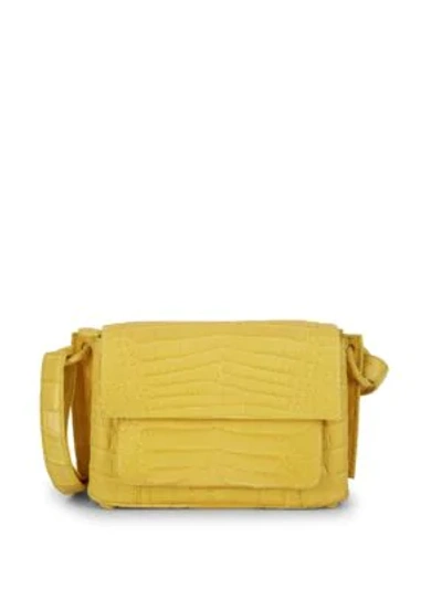 Shop Nancy Gonzalez Crocodile Leather Shoulder Bag In Yellow