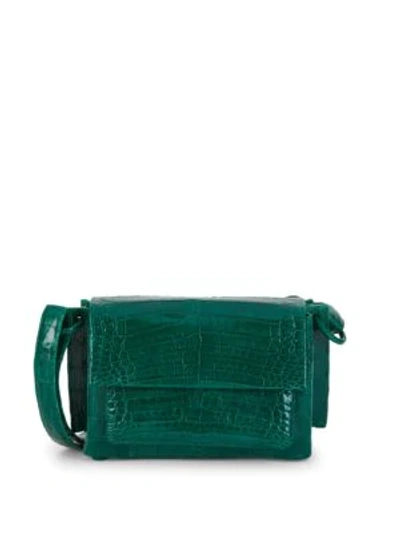 Shop Nancy Gonzalez Crocodile Leather Shoulder Bag In Green