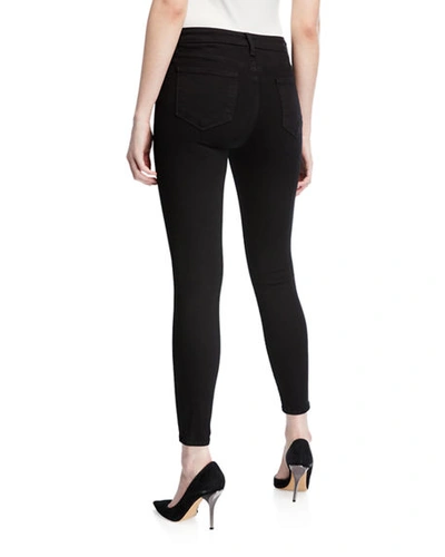 Shop L Agence Margot High-rise Skinny Ankle Jeans In Noir