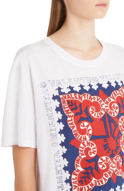 Shop Valentino Bandana Print Tee In Bianco