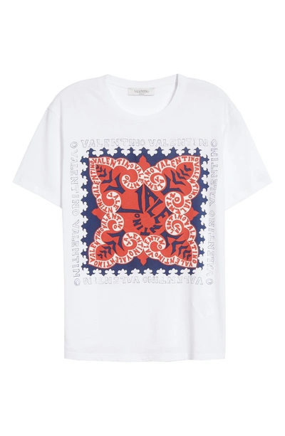 Shop Valentino Bandana Print Tee In Bianco