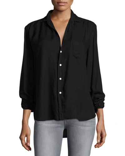 Shop Frank & Eileen Eileen Long-sleeve Button-front Shirt In Black