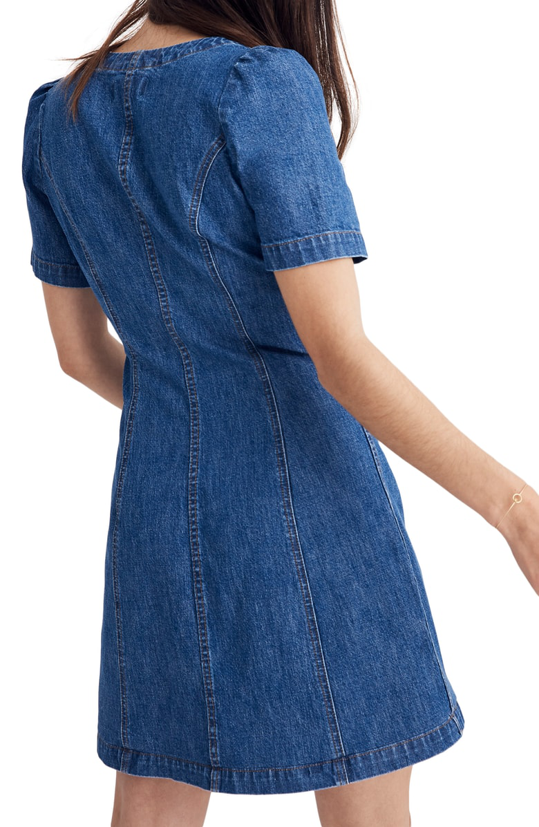 madewell denim a line zip dress