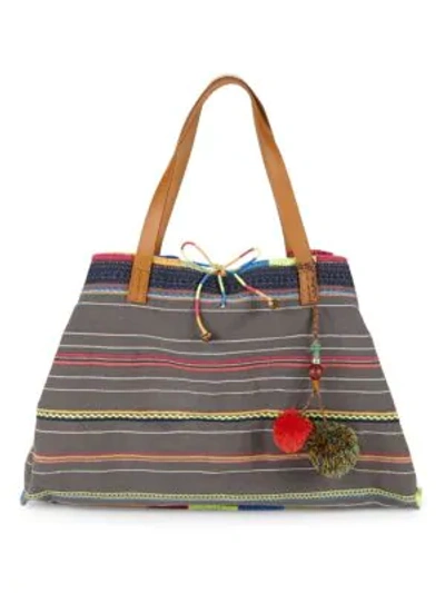 Shop Star Mela Chindi Embroidered Tote In Multi