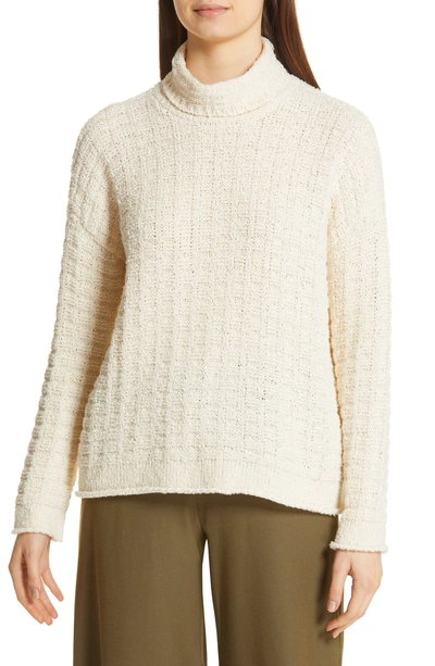 Shop Eileen Fisher Funnel Neck Sweater In White