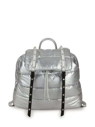 Shop Sam Edelman Branwen Quilted Backpack In Silver