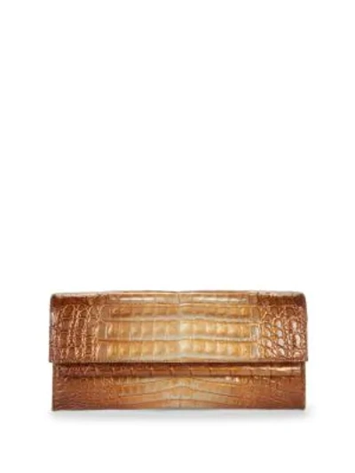 Shop Nancy Gonzalez Crocodile Leather Clutch Bag In Brown