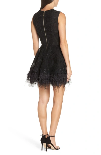 Shop Bronx And Banco Bambi Feather Hem Party Dress In Black