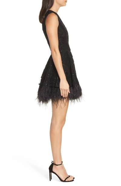 Shop Bronx And Banco Bambi Feather Hem Party Dress In Black