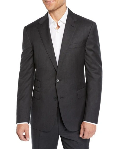 Shop Ralph Lauren Men's Gregory Hand-tailored Wool Serge Suit In Charcoal