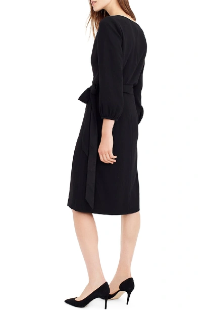 Shop Jcrew 365 Crepe Wrap Dress In Black