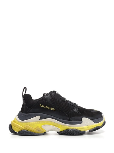 Shop Balenciaga Faded Triple S Sneakers In Black