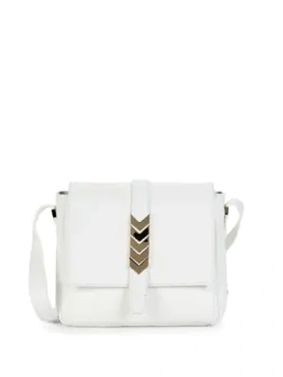 Shop Versace Leather Shoulder Bag In White