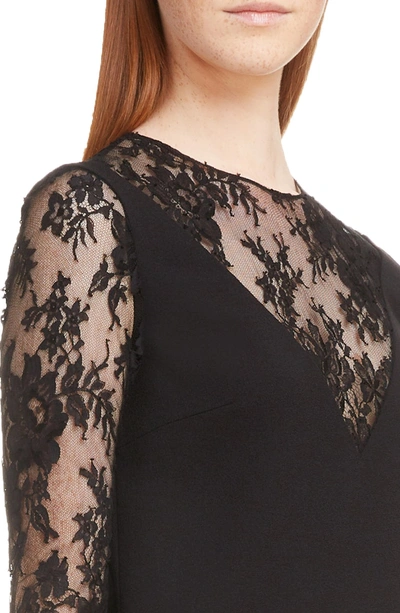 Shop Givenchy Lace Illusion Dress In 001-black