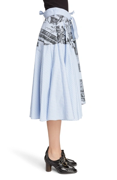 Shop Jw Anderson Durer Scene Print Stripe Skirt In China Blue