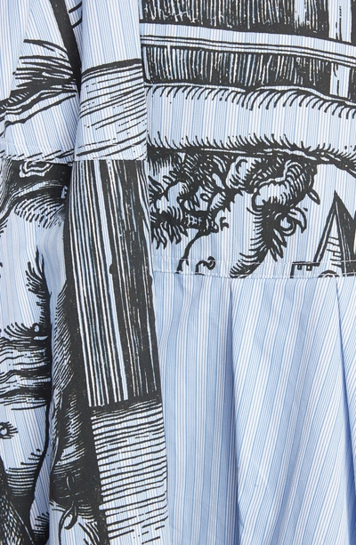 Shop Jw Anderson Durer Scene Print Stripe Skirt In China Blue