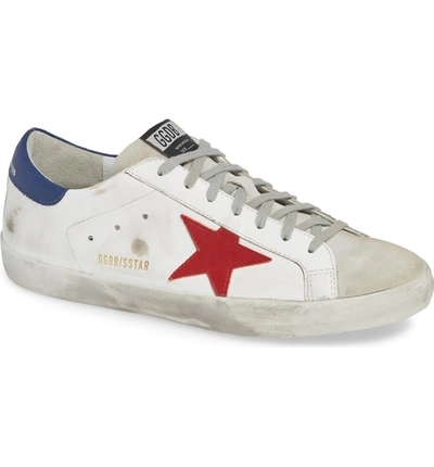 Shop Golden Goose 'superstar' Sneaker In White Leather/ Red Star